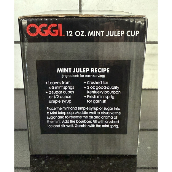 OGGI - Set‎ of 6 - Mint Julep Cup Stainless Steel Kentucky Derby Drink 12oz NIB - Picture 3 of 8